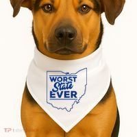 The Worst State Ever Is Ohio USA-Made Doggie Bandana thumb 1