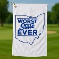 The Worst State Ever Is Ohio Golf Towel thumb 1