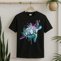 Turtle Watercolor Sea Ocean Wildlife Animal T-Shirt thumb 2