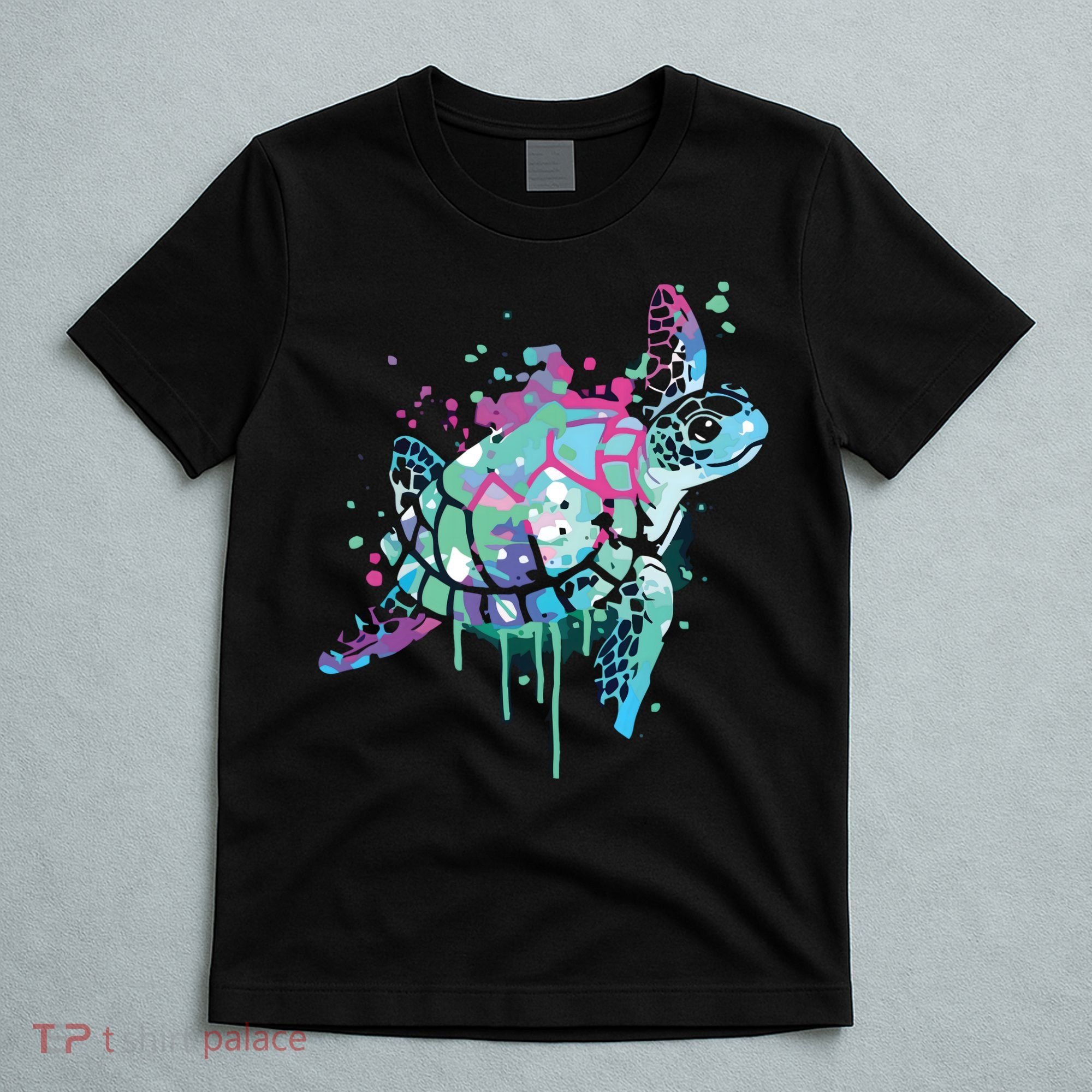 Turtle Watercolor Sea Ocean Wildlife Animal T-Shirt