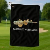 Tasselled Wobbegong Shark Lover Golf Towel thumb 1