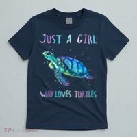 Turtle Watercolor Sea Ocean Just A Girl Who Loves Turtles T-Shirt thumb 5