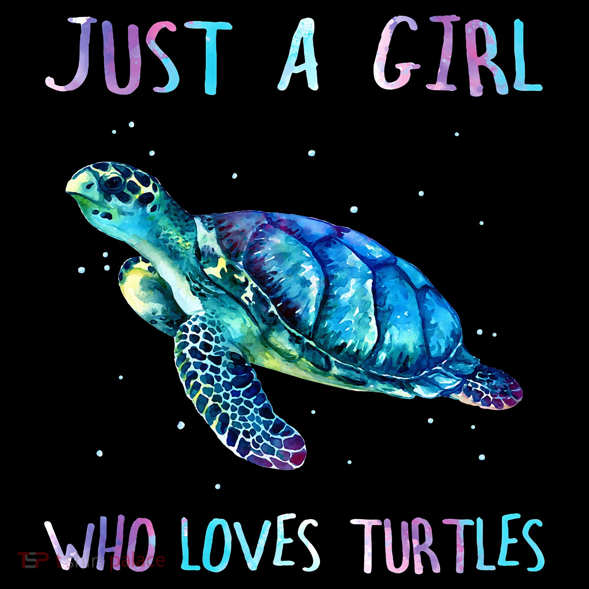 Turtle Watercolor Sea Ocean Just A Who Loves Turtles T-Shirt