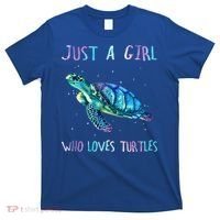Turtle Watercolor Sea Ocean Just A Girl Who Loves Turtles Cute Gift T-Shirt thumb 0