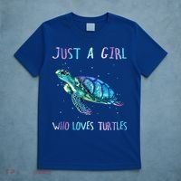 Turtle Watercolor Sea Ocean Just A Girl Who Loves Turtles Cute Gift T-Shirt thumb 5