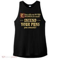 Those Who Say No Pun Intended Are Weak Intend Your Puns Ladies PosiCharge Tri-Blend Wicking Tank thumb 0