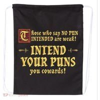 Those Who Say No Pun Intended Are Weak Intend Your Puns Drawstring Bag thumb 0