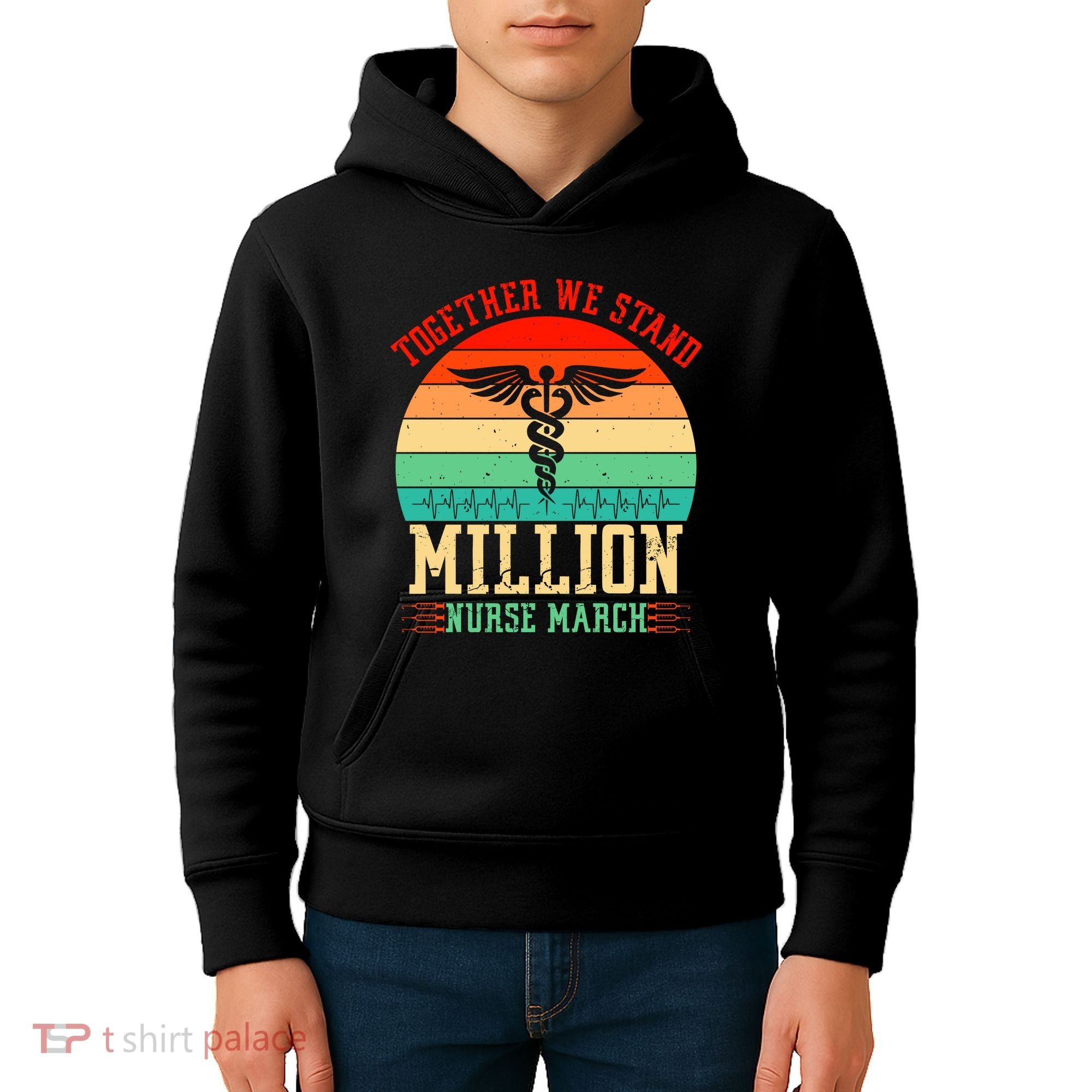 Together We Stand Million Nurse March Kids Hoodie