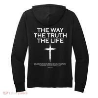 The Way The Truth The Life John 3:16 Front And Back Women's Hoodie thumb 1