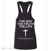 The Way The Truth The Life John 3:16 Front And Back Women's Tank Top thumb 4