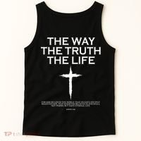The Way The Truth The Life John 3:16 Front And Back Tank Top thumb 5