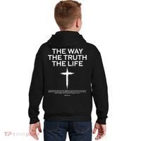 The Way The Truth The Life John 3:16 Front And Back Kids Hoodie thumb 1