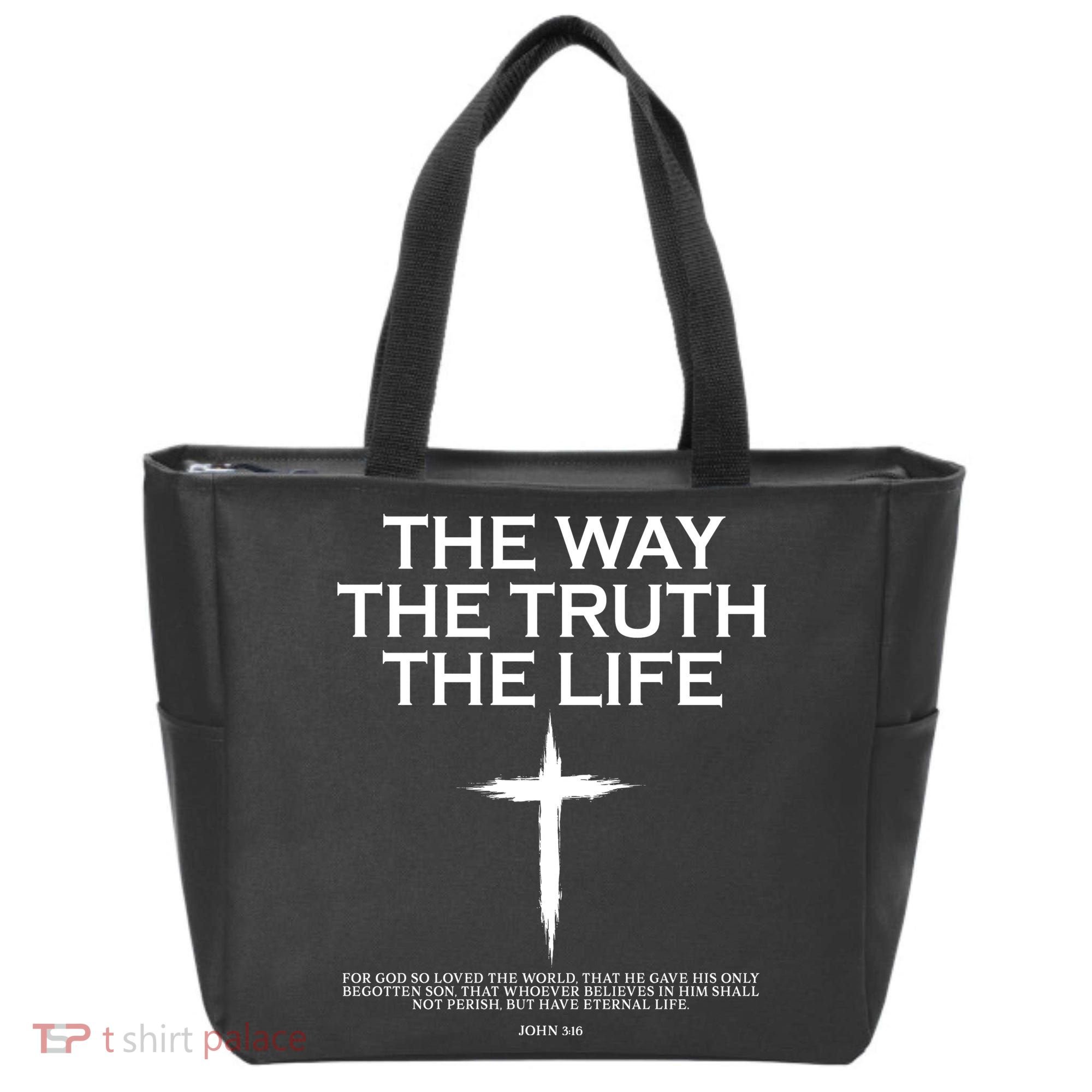 The Way The Truth The Life John 3:16 Front And Back Tote Bag