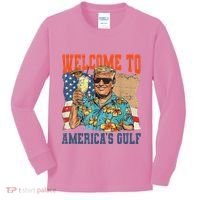 Trump Welcome To AmericaS Gulf Mexico Kids Long Sleeve Shirt thumb 0