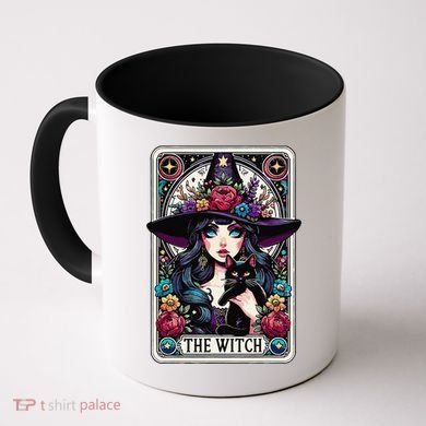 The Witch Tarot Card Halloween Gothic Witchy Vibes Black Cat Coffee Mug
