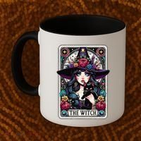 The Witch Tarot Card Halloween Gothic Witchy Vibes Black Cat Coffee Mug thumb 2