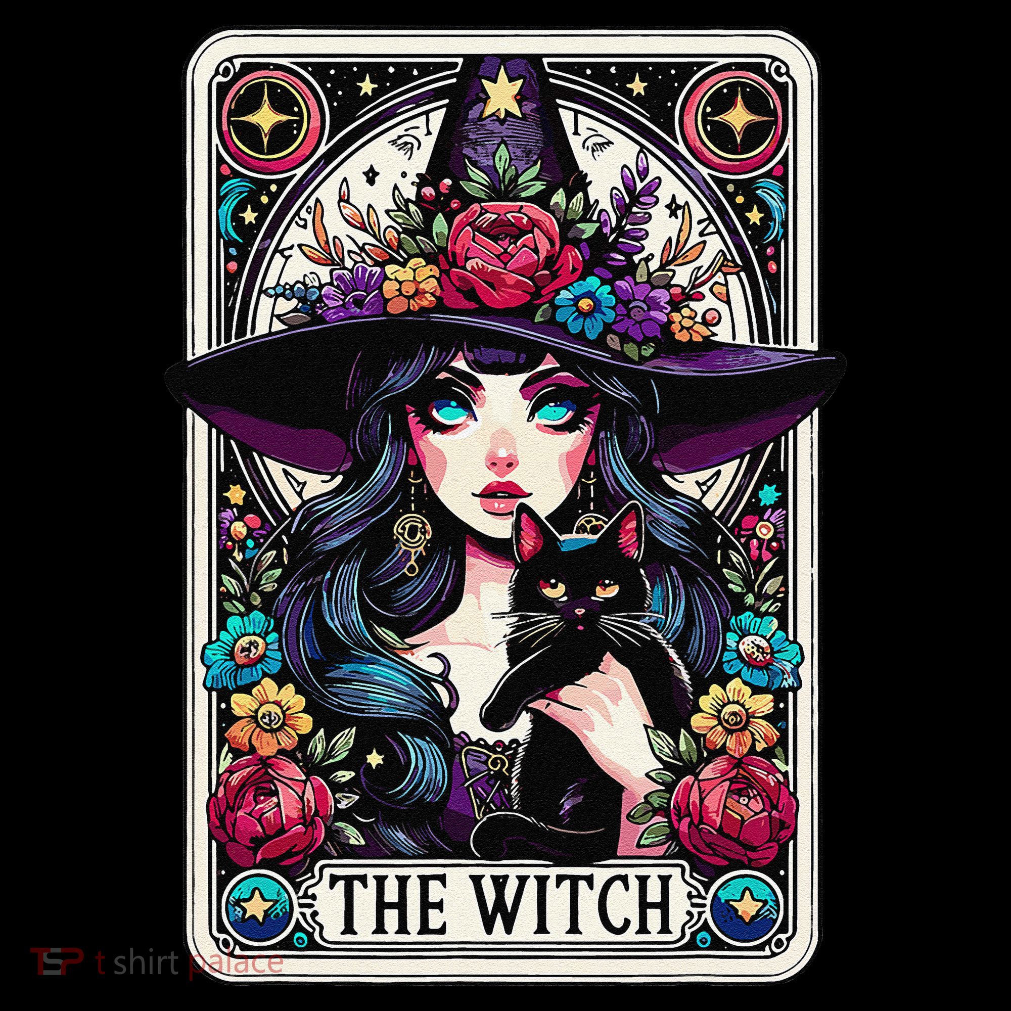 The Witch Tarot Card Halloween Gothic Witchy Vibes Black Cat Coffee Mug