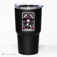 The Witch Tarot Card Halloween Gothic Witchy Vibes Black Cat Tumbler thumb 0