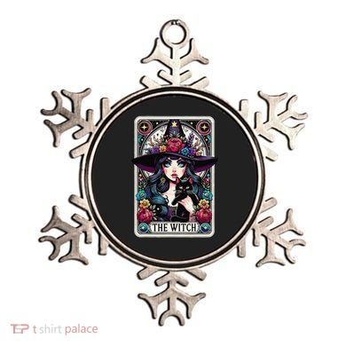 The Witch Tarot Card Halloween Gothic Witchy Vibes Black Cat Ornament