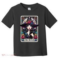The Witch Tarot Card Halloween Gothic Witchy Vibes Black Cat Toddler T-Shirt thumb 0