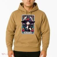 The Witch Tarot Card Halloween Gothic Witchy Vibes Black Cat Hoodie thumb 2