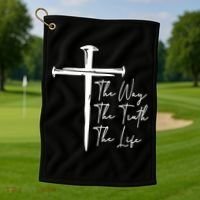 The Way The Truth The Life Golf Towel thumb 1