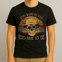 Too Weird To Live Too Rare To Die Funny Halloween Skull T-Shirt thumb 3