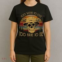 Too Weird To Live Too Rare To Die Funny Halloween Skull T-Shirt thumb 4