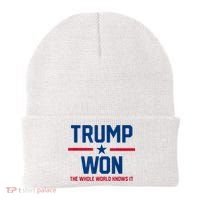 Trump Won The Whole World Knows It Beanie thumb 0