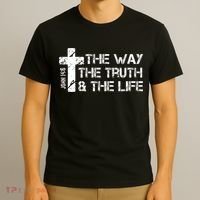 The Way Truth Life John 14 6 Bible Verse Christian Faith T-Shirt thumb 3