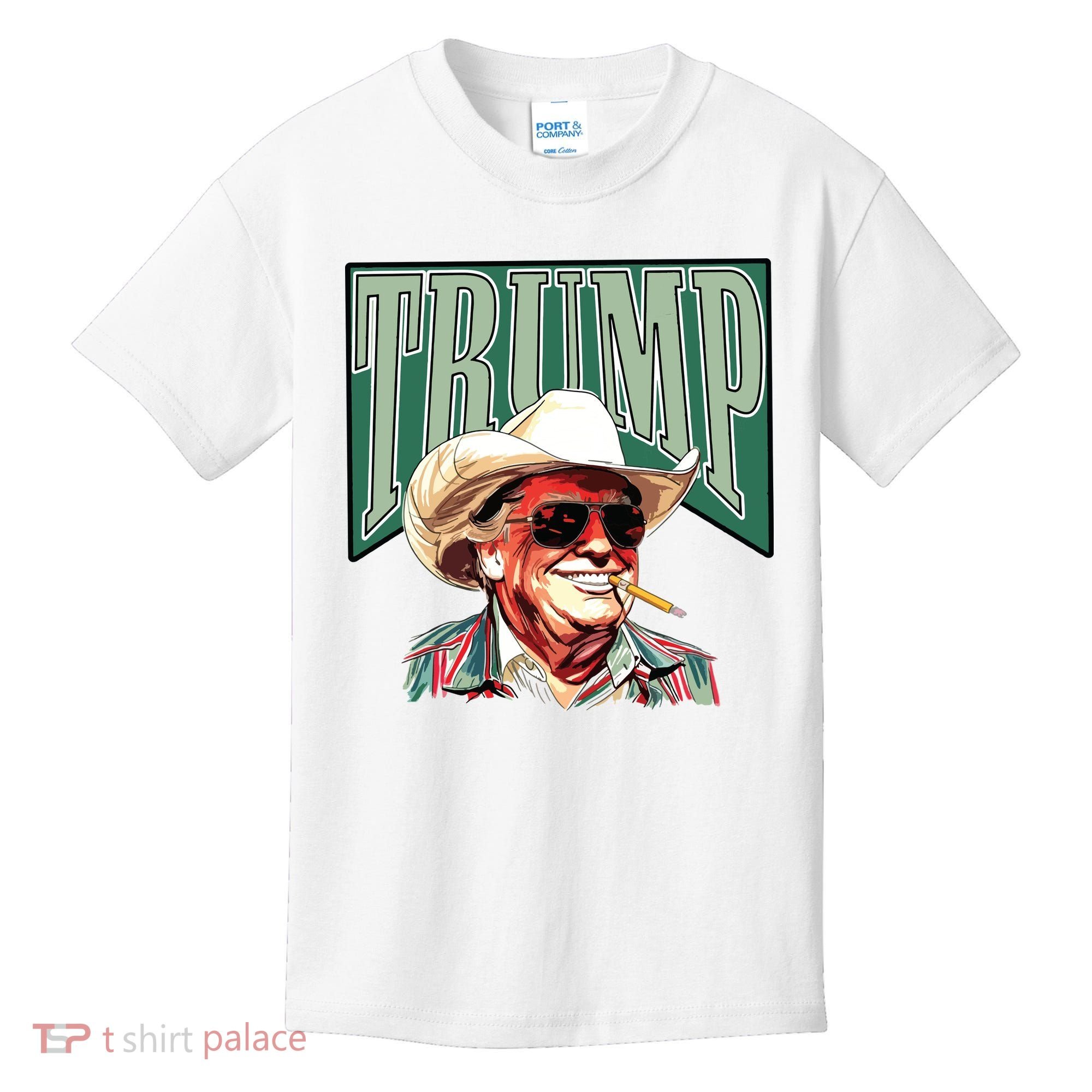 Trump Western Trump Cowboy Make America Great Trump Daddy Kids T-Shirt