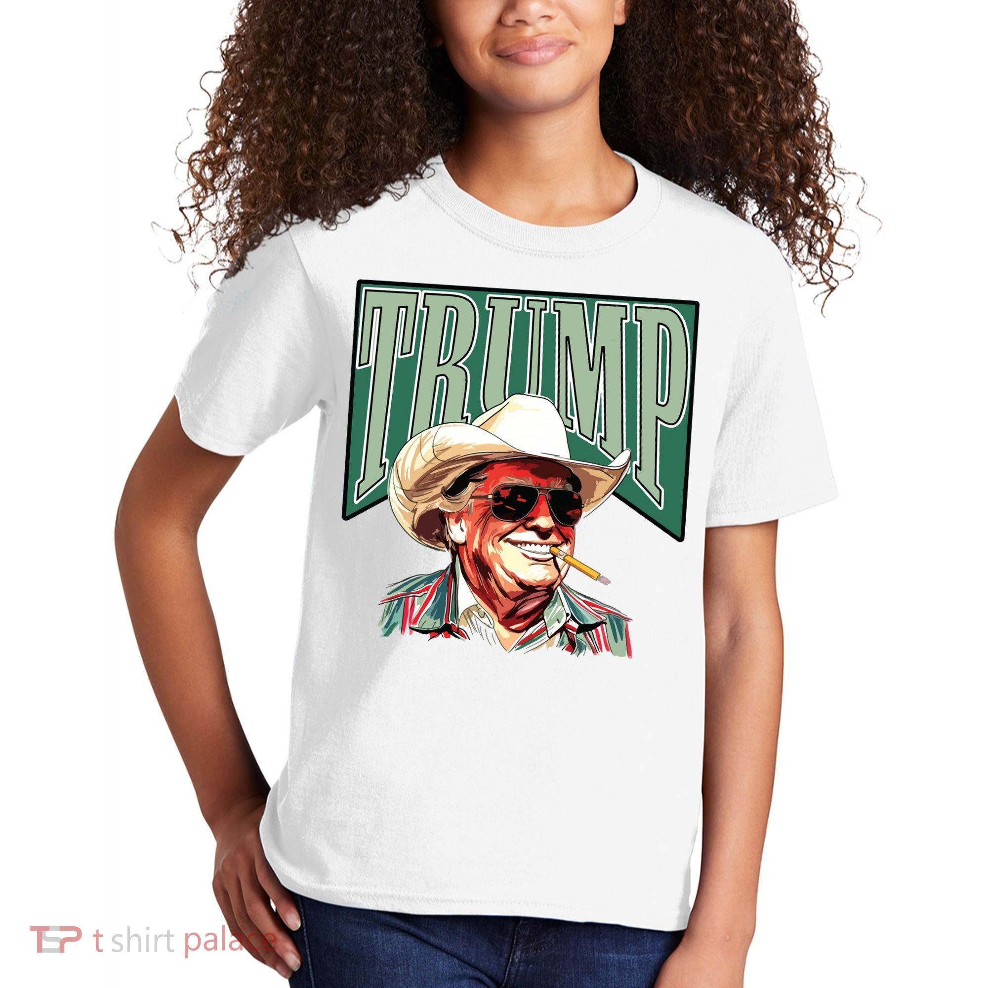 Trump Western Trump Cowboy Make America Great Trump Daddy Kids T-Shirt