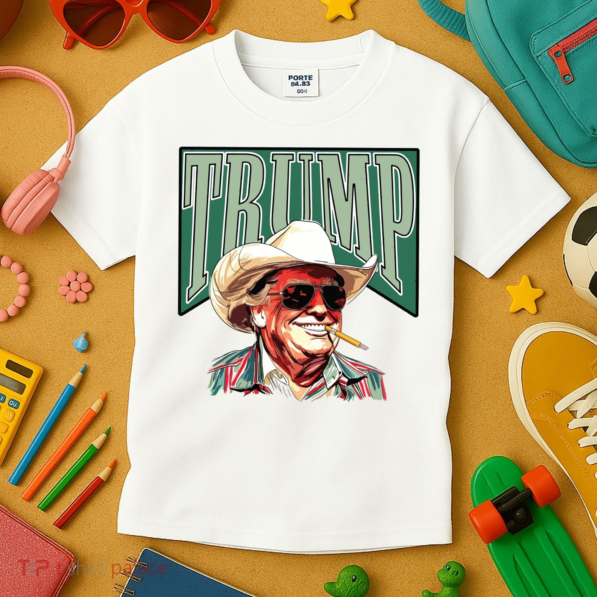 Trump Western Trump Cowboy Make America Great Trump Daddy Kids T-Shirt