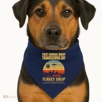 Thanksgiving Wkrp Turkey Drop USA-Made Doggie Bandana thumb 1