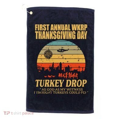 Thanksgiving Wkrp Turkey Drop Golf Towel