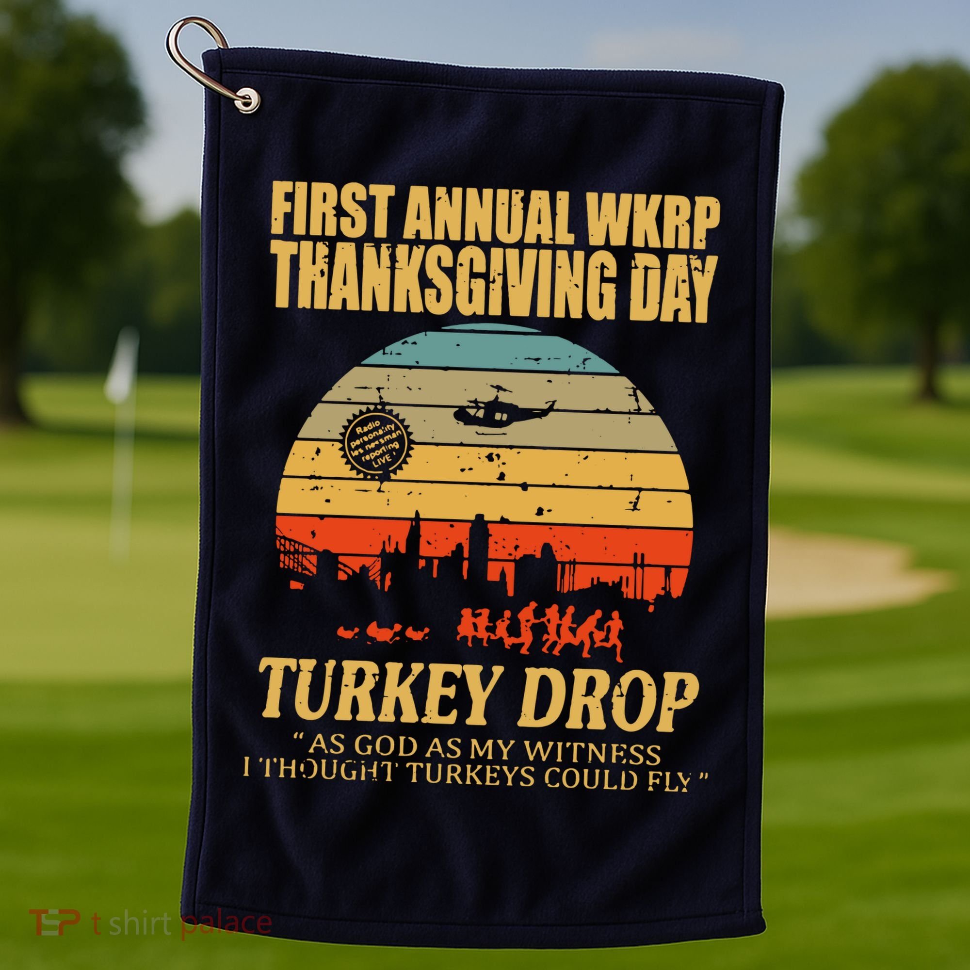 Thanksgiving Wkrp Turkey Drop Golf Towel