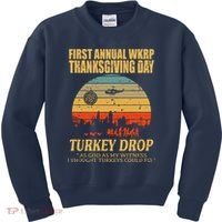 Thanksgiving Wkrp Turkey Drop Kids Sweatshirt thumb 0