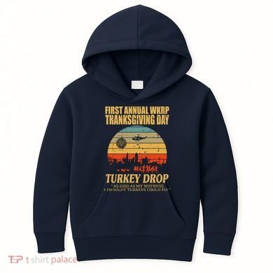 Thanksgiving Wkrp Turkey Drop Kids Hoodie