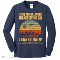 Thanksgiving Wkrp Turkey Drop Kids Long Sleeve Shirt thumb 0