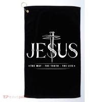 The Way The Truth The Life Jesus Golf Towel thumb 0