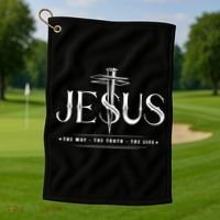 The Way The Truth The Life Jesus Golf Towel thumb 1