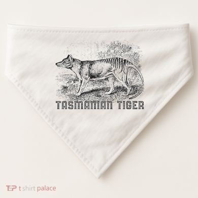 Tasmanian Wolf Tiger Thylacine Australian Extinction Gift USA-Made Doggie Bandana