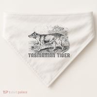 Tasmanian Wolf Tiger Thylacine Australian Extinction Gift USA-Made Doggie Bandana thumb 0