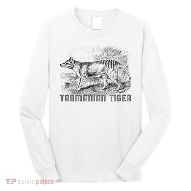 Tasmanian Wolf Tiger Thylacine Australian Extinction Gift Long Sleeve Shirt