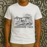 Tasmanian Wolf Tiger Thylacine Australian Extinction Gift T-Shirt thumb 3