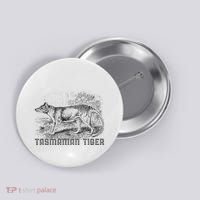 Tasmanian Wolf Tiger Thylacine Australian Extinction Gift Button thumb 0