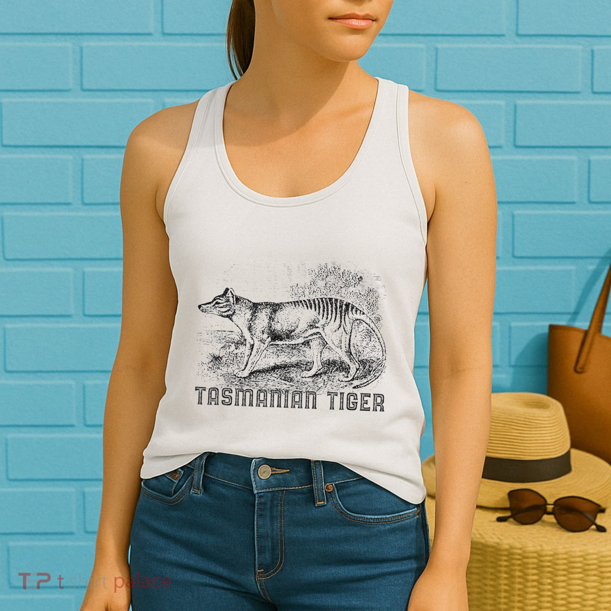 Tasmanian Wolf Tiger Thylacine Australian Extinction Gift Women's Tank Top