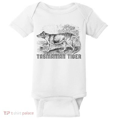Tasmanian Wolf Tiger Thylacine Australian Extinction Gift Baby Bodysuit