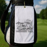 Tasmanian Wolf Tiger Thylacine Australian Extinction Gift Golf Towel thumb 2