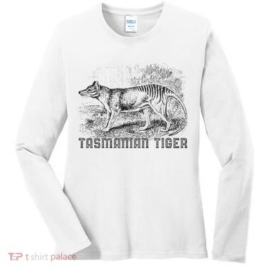 Tasmanian Wolf Tiger Thylacine Australian Extinction Gift Women's Long Sleeve Shirt